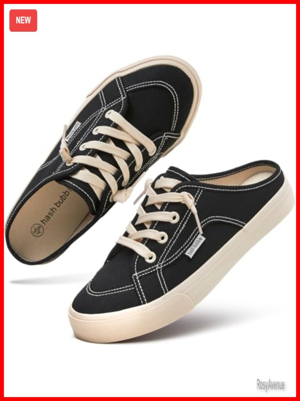 Women's Canvas Mules Slip-On Sneakers Memory Foam Casual Shoes Flat Heel